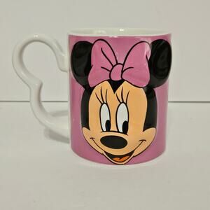 Minnie Mouse 3D Disney Coffee Mug Tea Mug Hot Chocolate Ear Handle Pink White